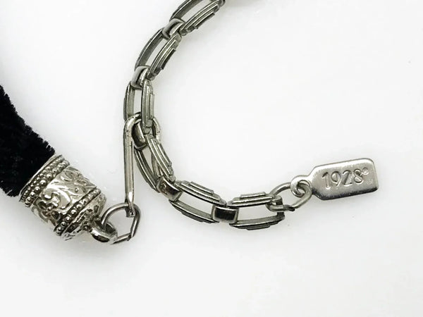 Vintage 1928 Ornate Cameo on Black Velvet Choker