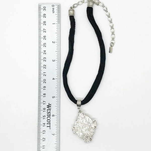 Vintage 1928 Ornate Cameo on Black Velvet Choker