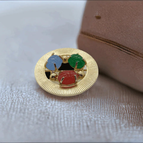 1950s Circular Egyptian Revival Scarab Brooch - Lamoree’s Vintage