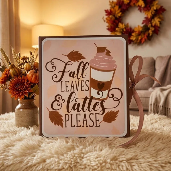 Fall Leaves & Lattes Please Autumn Mini Scrapbook Album