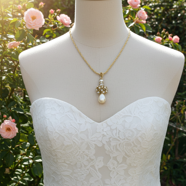 Rare and Most Beautiful Hattie Carnegie Vintage Pearl Drop Pendant