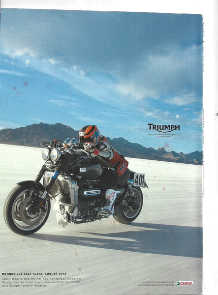 Rolling Stone Magazine, Issue 1183, dated May 23, 2013 Back covered Triumph motorcycle  ad