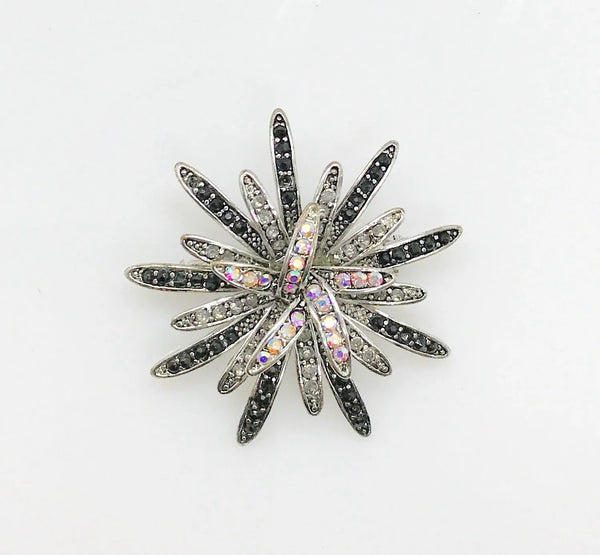 Vintage Large Rhinestone Flower Fireworks Brooch