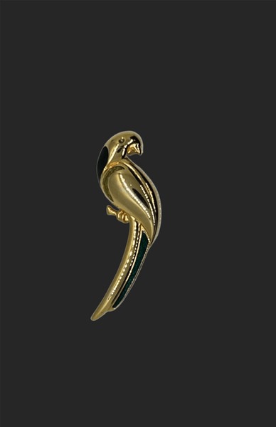 LC Sleek Gold Tone Parrot Brooch