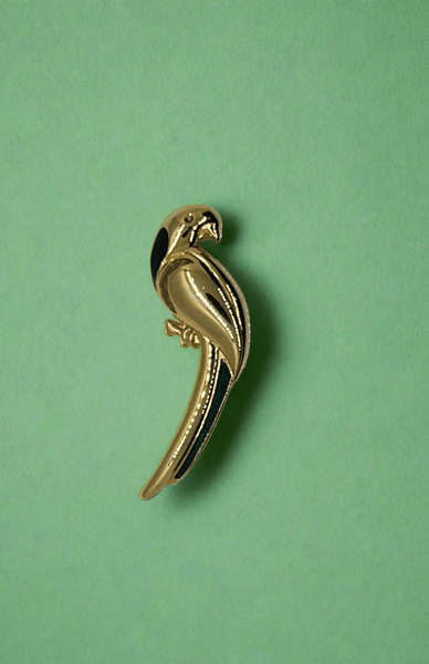 LC Sleek Gold Tone Parrot Brooch