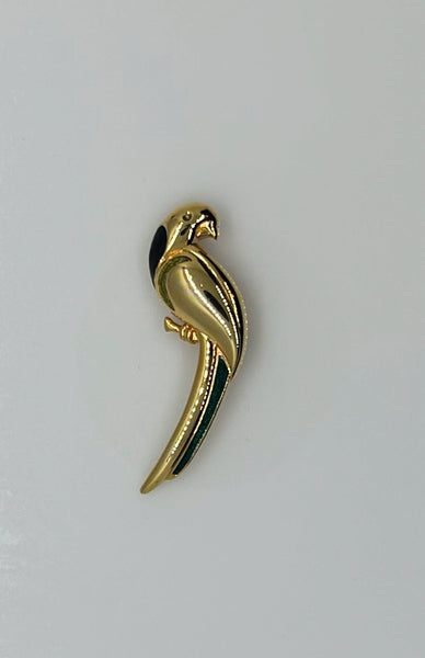 LC Sleek Gold Tone Parrot Brooch