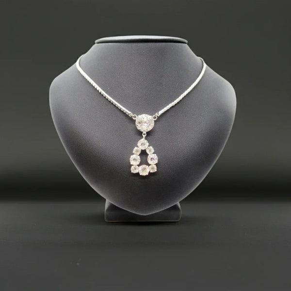 Brilliant Vintage Rhinestone Necklace with Sparkling Open Drop