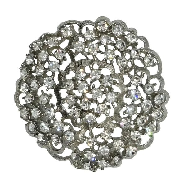 Lovely Sparkling Abstract Vintage Rhinestone Flower Pin