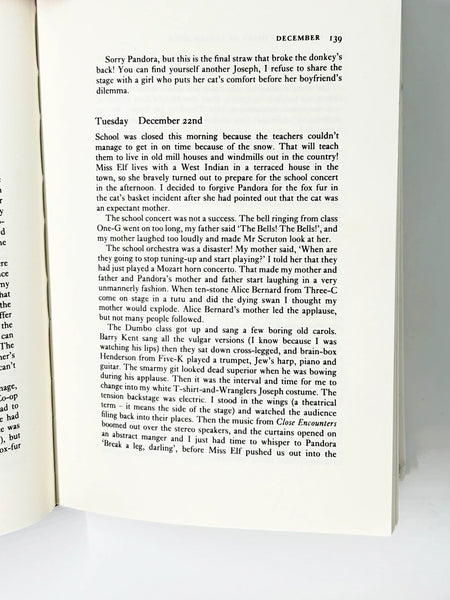  This volume is a compilation of the first two diaries in the series: The Secret Diary of Adrian Mole, Aged 13¾ and The Growing Pains of Adrian Mole. The stories follow a young teenager in 1980s Britain navigating adolescence, family trouble, and his ambitions to be a "misunderstood intellectual". 