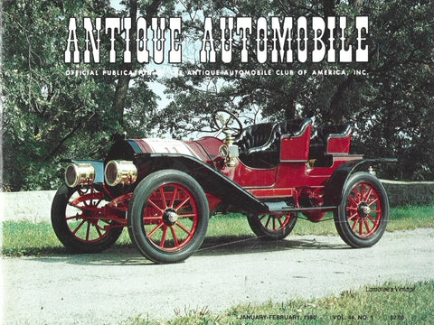 This is the January- February issue of the magazine of Antique Automobile afficiandos. Front cover 1909 Cadillac Roadster, inside front cover 1929 Franklin Touring; inside front cover 1929 Ford Town Sedan, 1909 Reo Roadster. These were all cars who participated in the 1979 Northland Glidden Tour