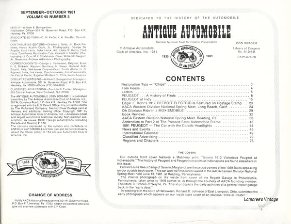 Antique Automobile Magazine September- October 1981