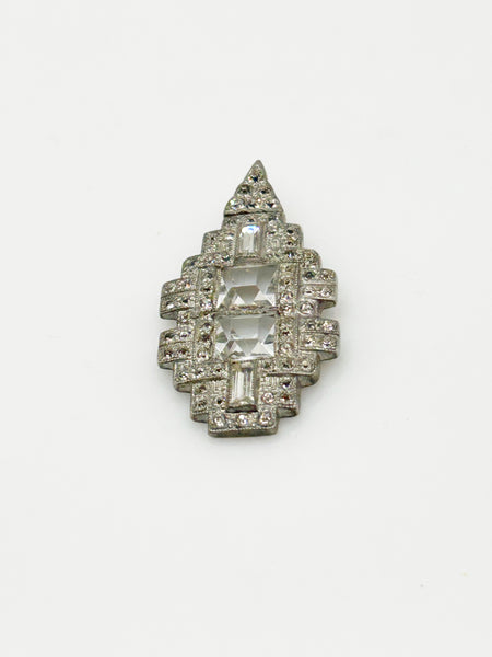 Vintage Art Deco Pendant with Crystals and Rhinestones