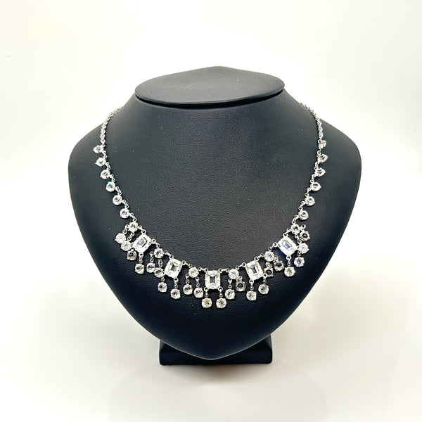 Glittering Art Deco Antique Open Back Crystal Necklace