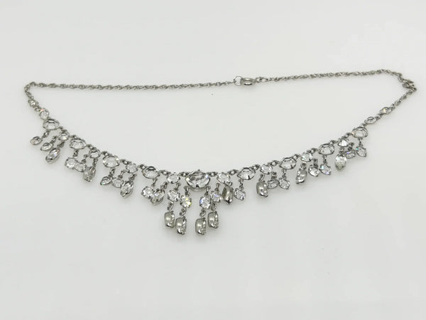 Glittering Art Deco Antique Open Back Crystal Necklace