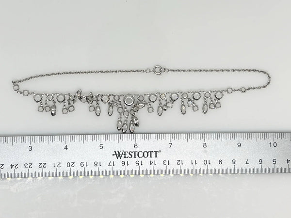 Glittering Art Deco Antique Open Back Crystal Necklace