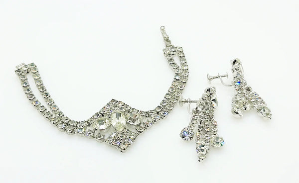 Vintage Standout Sparking Rhinestone Demi Parure