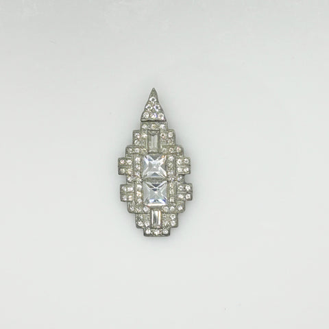 Vintage Art Deco Pendant with Crystals and Rhinestones