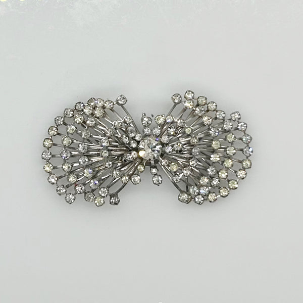 Sparkling Vintage Atomic Silvertone Rhinestone Pin