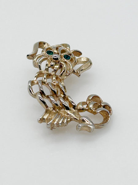 Adorable Avon Green-Eyed Vintage Dog Brooch