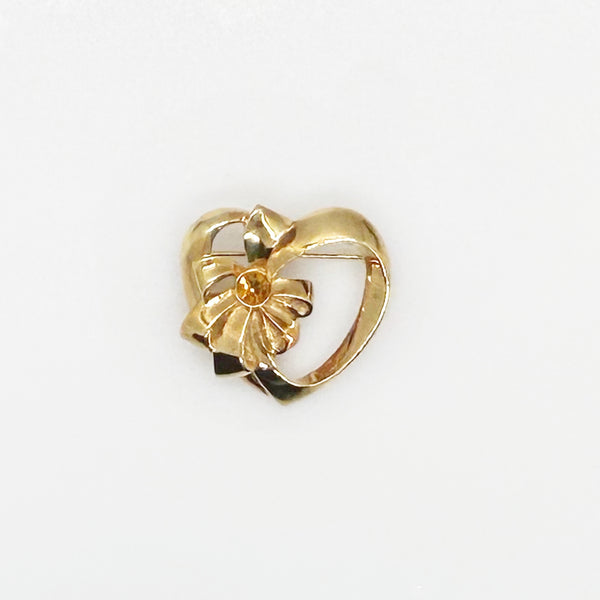 Avon Vintage Heart Pin with Golden November Birthstone (1992)