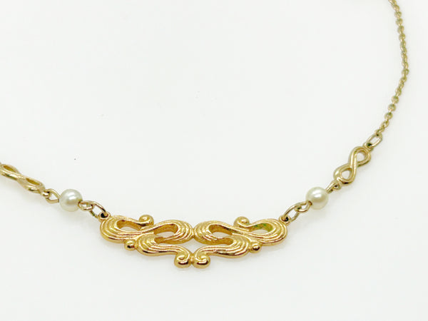 Demure Vintage Avon "Romantic Moments" Scroll Necklace (1982)