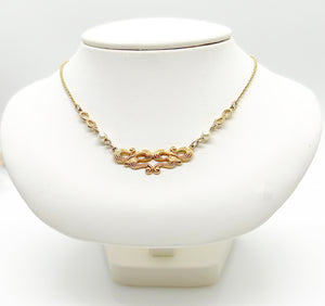 Demure Vintage Avon "Romantic Moments" Scroll Necklace (1982)
