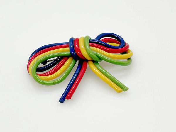 Vintage Colorful Bow Bakelite  Brooch