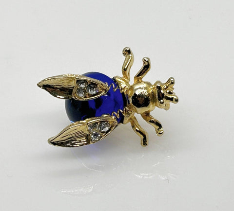 Vivid Small Electric Blue Bug Trembler Pin