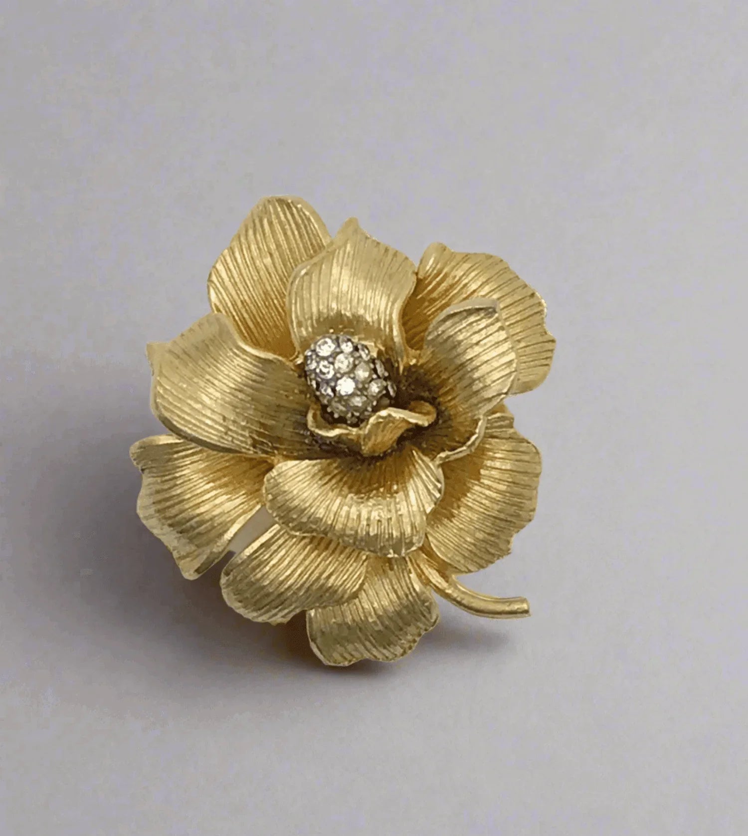 Beautifully Detailed Vintage Floral Brooch with Textured Petals - Lamoree’s Vintage