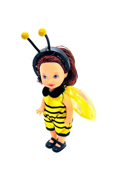 2001 Mattel Kelly Club Bumblebee Melody doll. &nbsp;Mattel (Kelly Club/Li'l Friends of Kelly). She wears a yellow and black striped bumblebee bodysuit with matching antenna headband and yellow wings