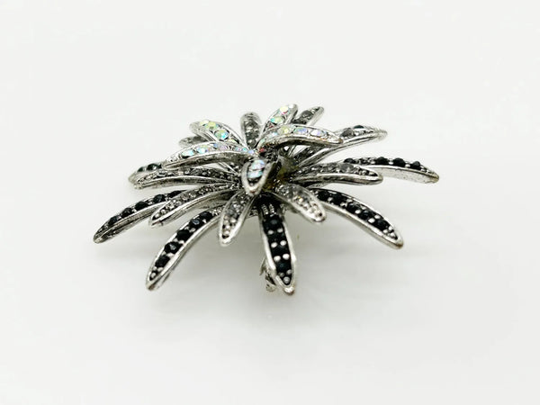 Vintage Large Rhinestone Flower Fireworks Brooch