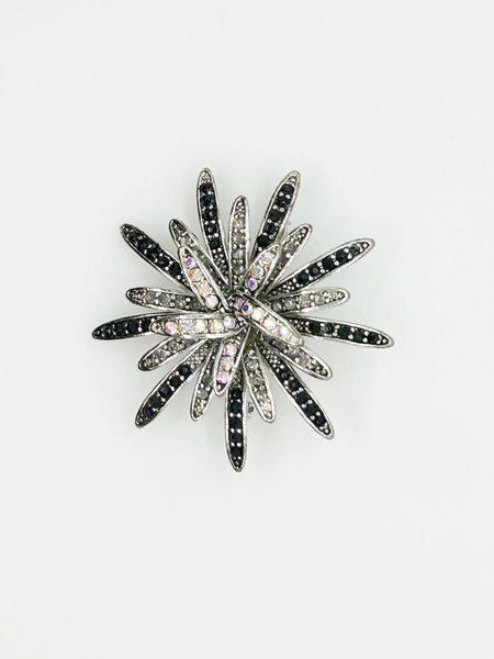 Vintage Large Rhinestone Flower Fireworks Brooch