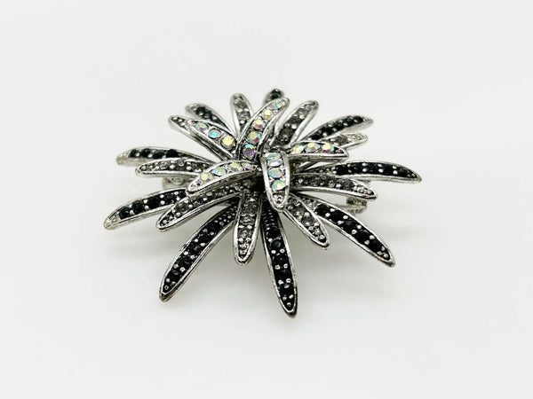 Vintage Large Rhinestone Flower Fireworks Brooch