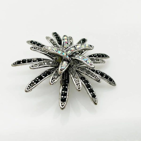 Vintage Large Rhinestone Flower Fireworks Brooch