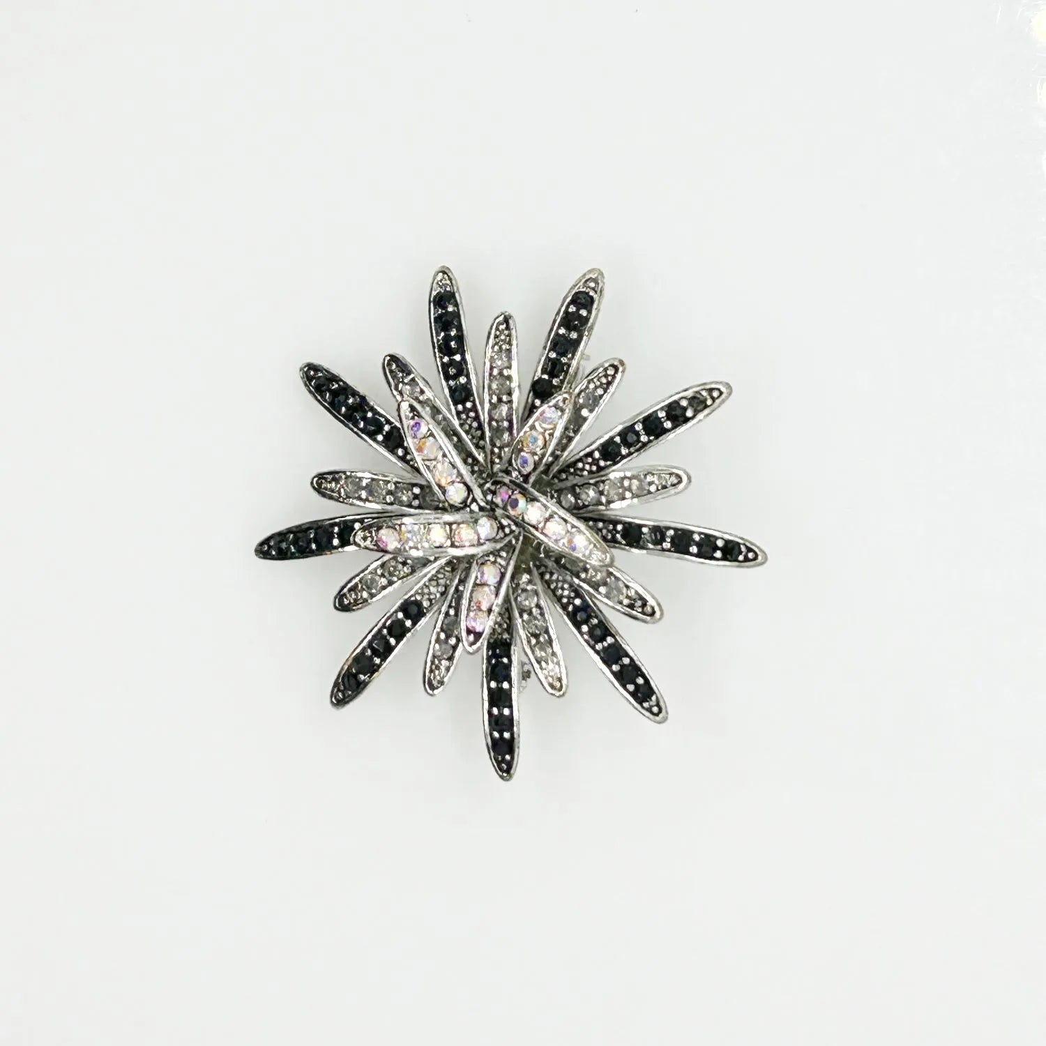 Vintage Large Rhinestone Flower Fireworks Brooch