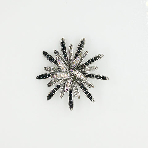 Vintage Large Rhinestone Flower Fireworks Brooch