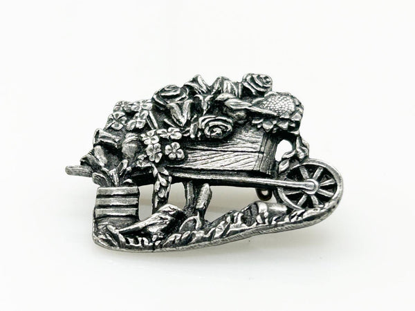 Birds and Blooms Wheelbarrow Brooch (2001) - Lamoree’s Vintage