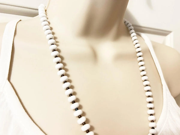 Vintage Milk Glass Beaded Necklace From Germany