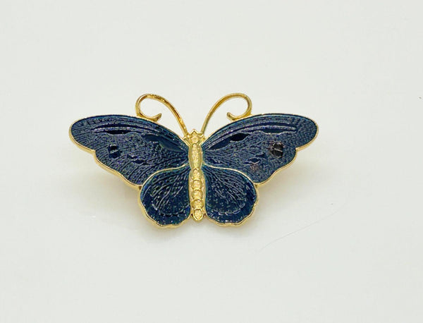 Blue Black Butterfly Brooch - Lamoree’s Vintage