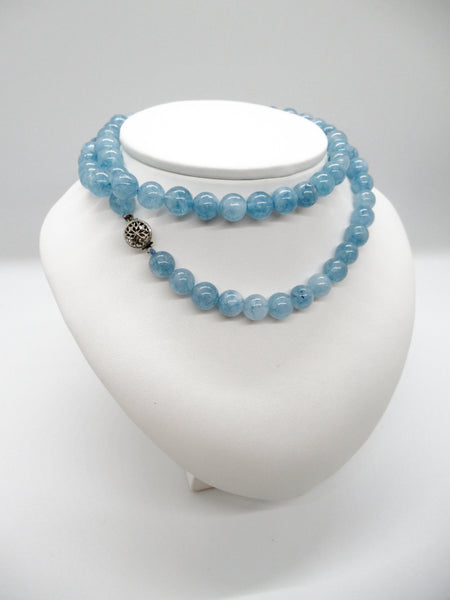 Vintage Sky Blue Bead Necklace