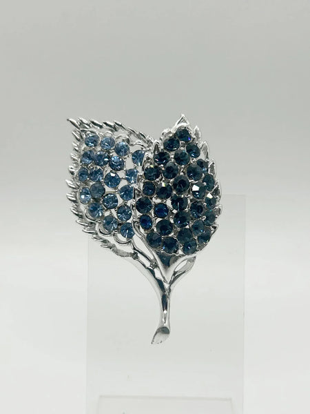 Vintage Gorgeous Abstract Floral Blue Brooch