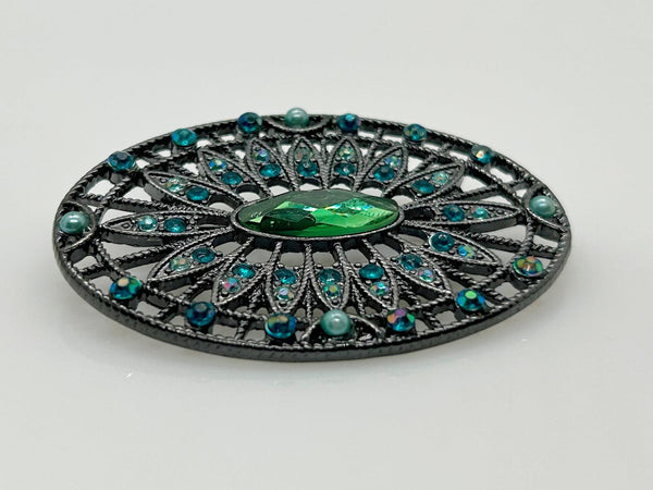  Edwardian Style Brooch in Blackened Frame