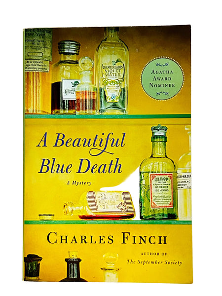 A Beautiful Blue Death by Charles Finch. Published in 2007, it is the debut novel in the Charles Lenox Mysteries series, which features a gentleman amateur sleuth in Victorian London
