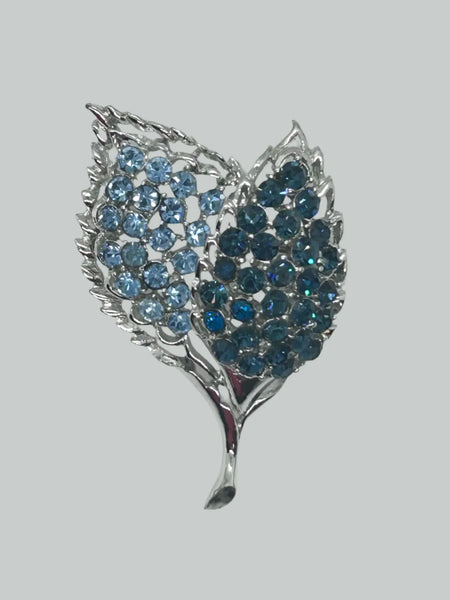 Vintage Blue Gorgeous Abstract Floral Brooch
