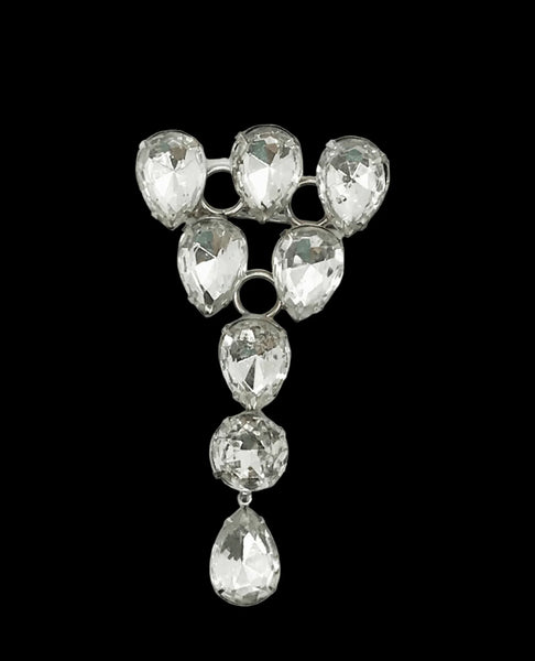 Bold 1980s Vintage Brooch with Huge Pear Shaped Rhinestones - Lamoree’s Vintage