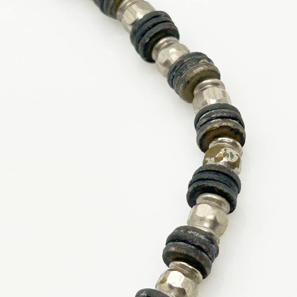 Handmade Silver and Black Beads Industrial Style Necklace
