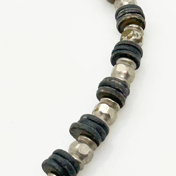 Handmade Silver and Black Beads Industrial Style Necklace