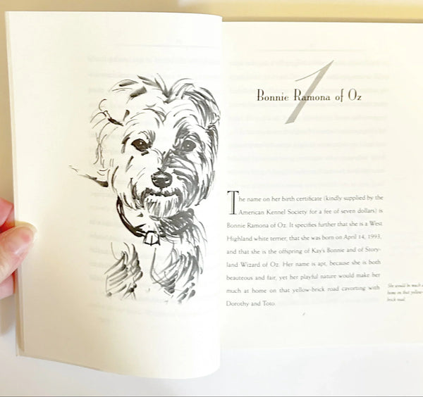 first page of 'Bonnie Ramona of Oz' with a dog illustration and text.