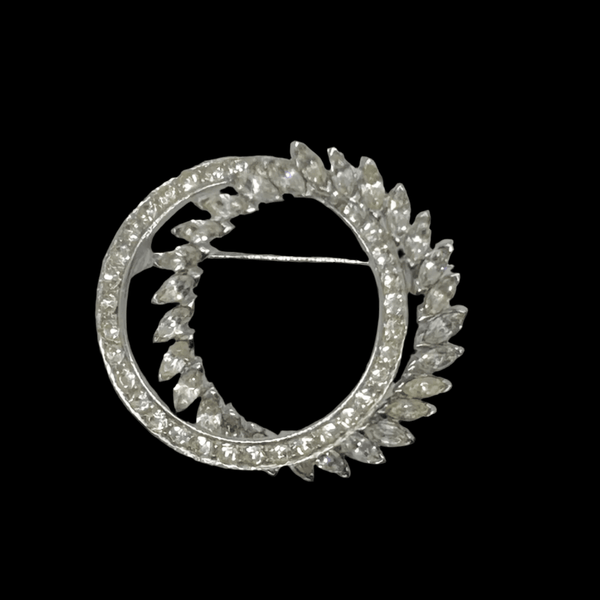 Sparkling Vintage Boucher Double Circle Brooch