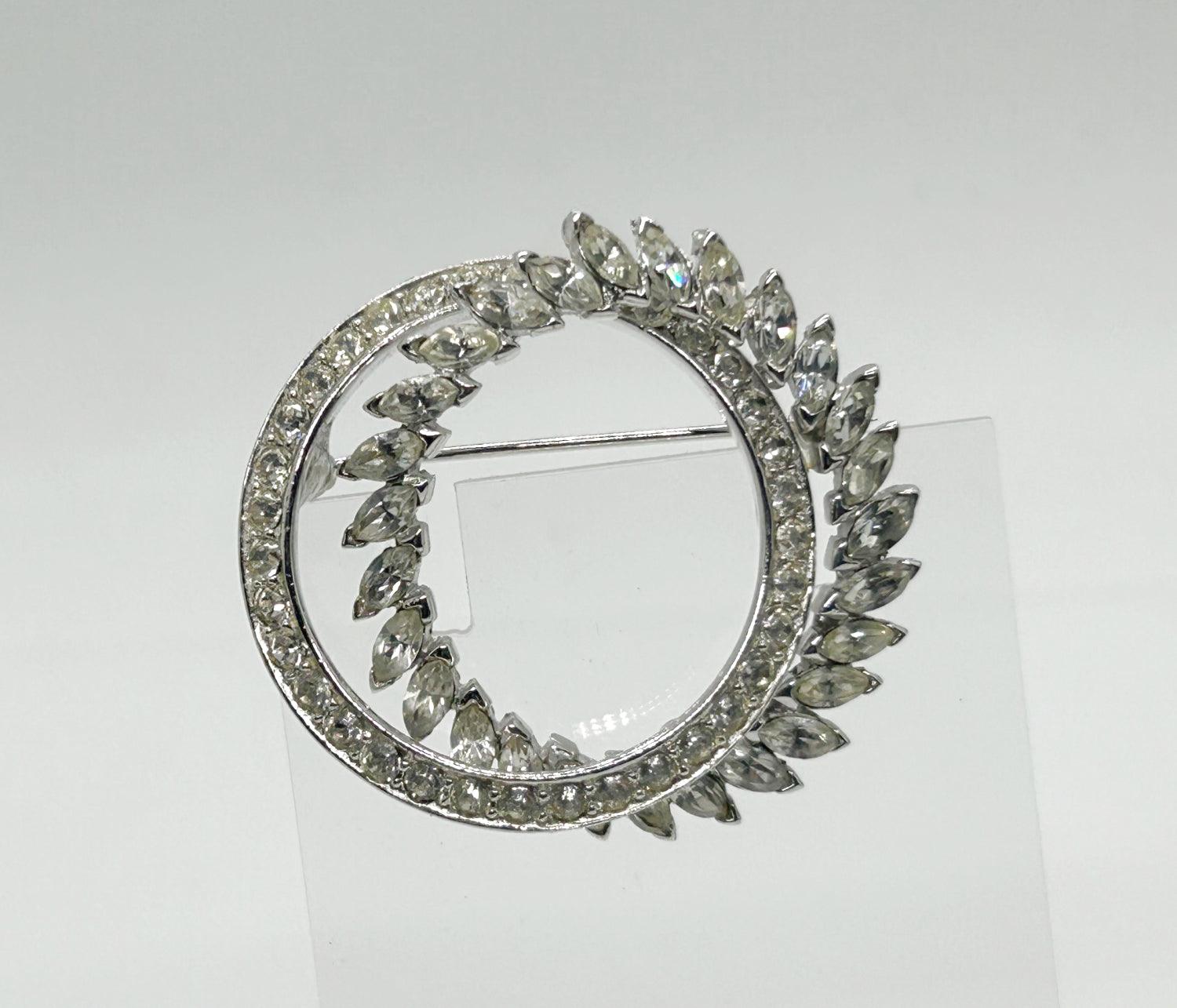 Sparkling Vintage Boucher Double Circle Brooch